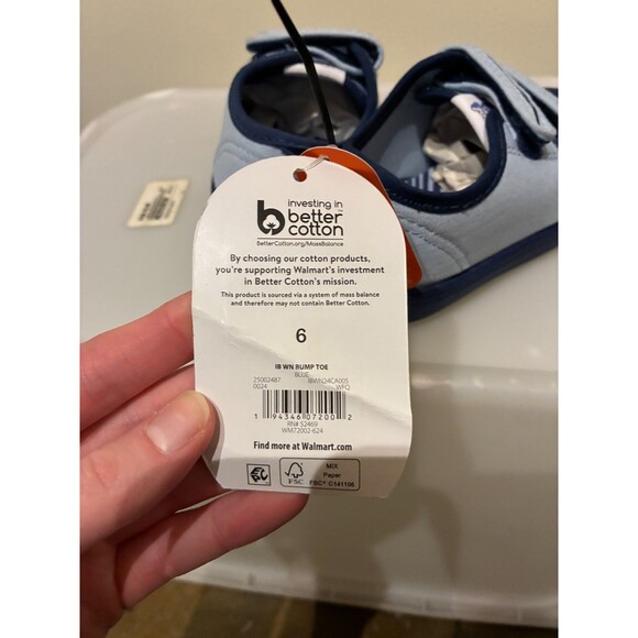 NWT Wonder Nation Toddler Blue Hook and Loop Tennis Shoes Sneakers Size 6 - Picture 6 of 6